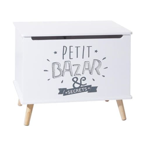 Coffre De Rangement En Bois Sur Pied Coffre à Jouets Blanc