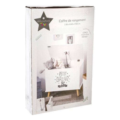 Coffre De Rangement En Bois Sur Pied Coffre à Jouets Blanc