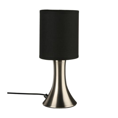 Lampe Tactile Noir Et Chrome H 28 Cm