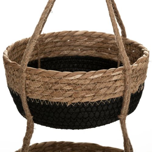 Set De 2 Pots Suspendus En Roseau Et  Corde En Jute