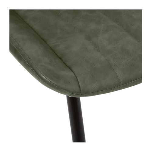 Chaise De Table Assise Vert Kaki Et Pieds En Métal