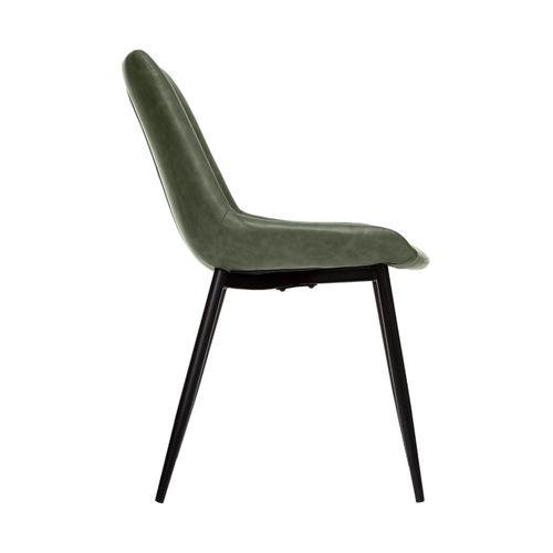 Chaise De Table Assise Vert Kaki Et Pieds En Métal