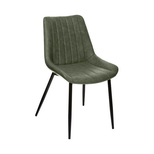 Chaise De Table Assise Vert Kaki Et Pieds En Métal