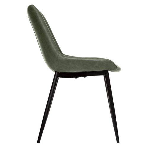 Chaise De Table Assise Vert Kaki Et Pieds En Métal