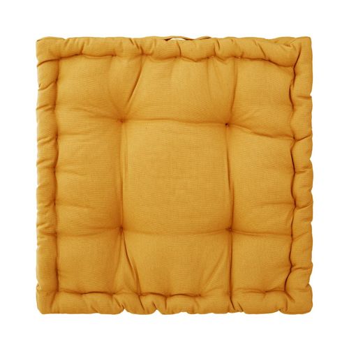 Coussin De Sol En Coton Ocre Motif Otto 40 X 40 Cm