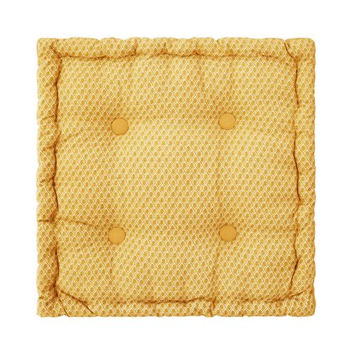 Coussin De Sol En Coton Ocre Motif Otto 40 X 40 Cm