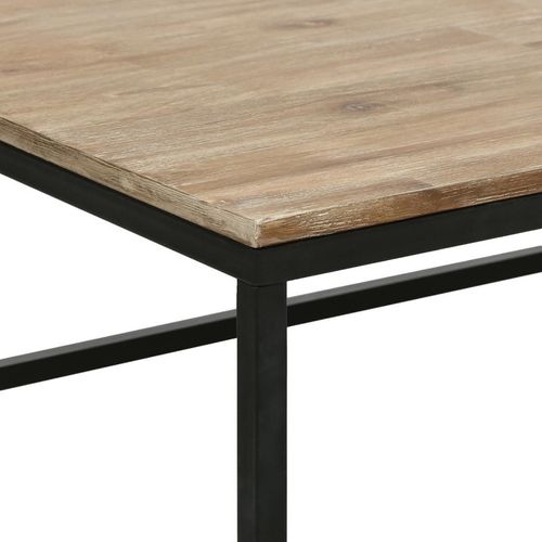 Table Basse Style Industriel En Bois D' Acacia Et Métal Noir 115 X 65 X H 32.5 Cm