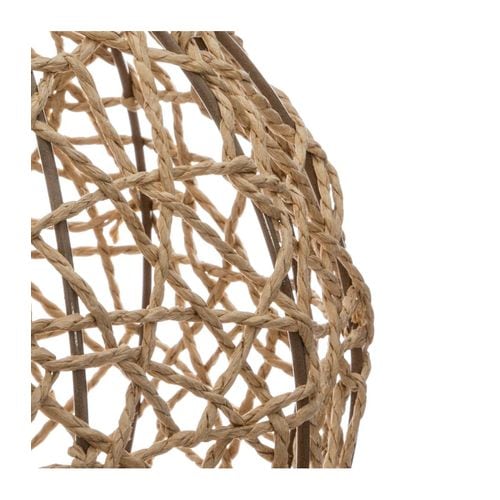 Lampe à Poser Corde Naturel Pied En Métal  D 26 Cm