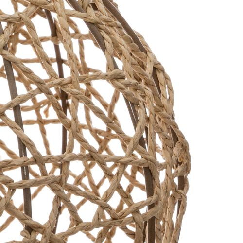 Lampe à Poser Corde Naturel Pied En Métal  D 26 Cm