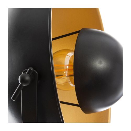 Lampe Trépied En Bois Et Métal Noir Vintage Loft H 71 Cm