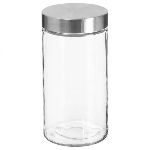 Bocal En Verre "guy" 1,7l Transparent et Argent