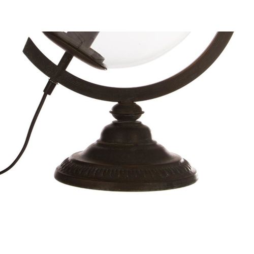 Lampe À Poser En Métal Et Globe En Verre H 44 Cm