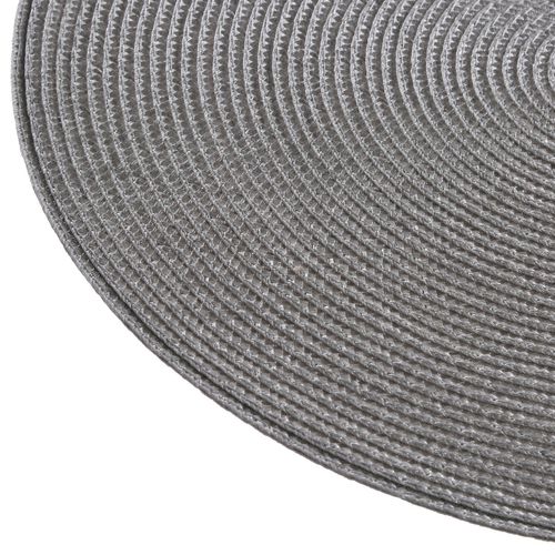 Set De Table Tressé Rond - Diam. 38 Cm - Gris Clair