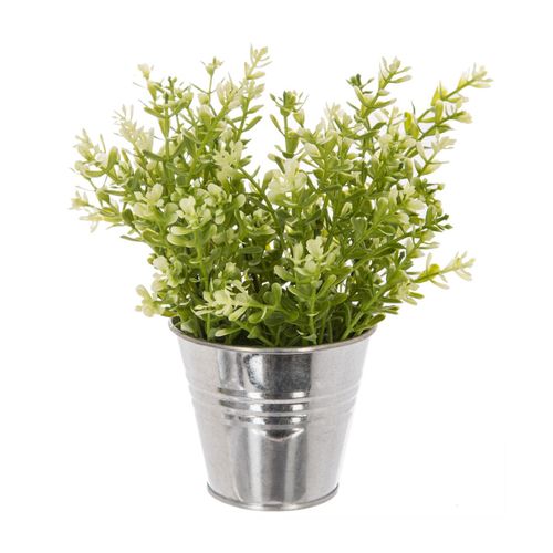 Plante Artificielle Pot En Zinc H 22 Cm