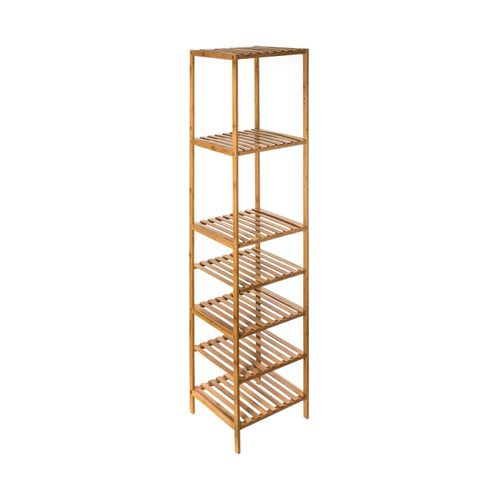 Étagère De Rangement Colonne 6 Niveaux En Bambou H 145 Cm