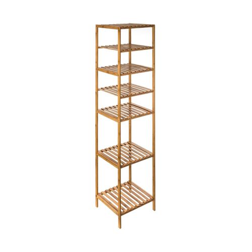 Étagère De Rangement Colonne 6 Niveaux En Bambou H 145 Cm