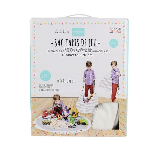 Tapis De Jeu Enfant "sac à Jouets" 120cm Gris