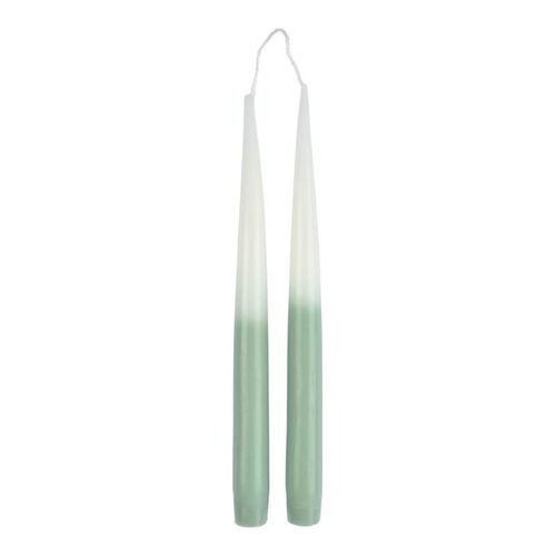 Lot De 2 Bougies Chandelier Tie And Dye "arty" 26cm Blanc et Céladon