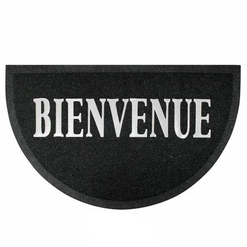 Tapis D'entrée Demi-lune "maison" 45x75cm Noir et Gris