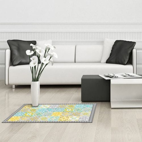 Tapis Rectangle En Vinyle "alicante" 50x100cm Jaune