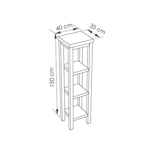 Colonne De Salle De Bain En Bois Avec 3 Étagères - Paris