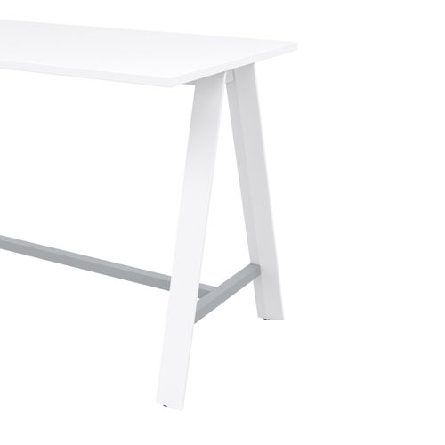 Table haute NUMA 160x80 cm BUT PRO blanc / pieds métal