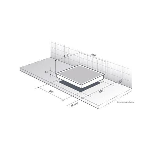 Table De Cuisson à Induction 65cm 4 Feux 7400w Blanc - Dpi7686wp