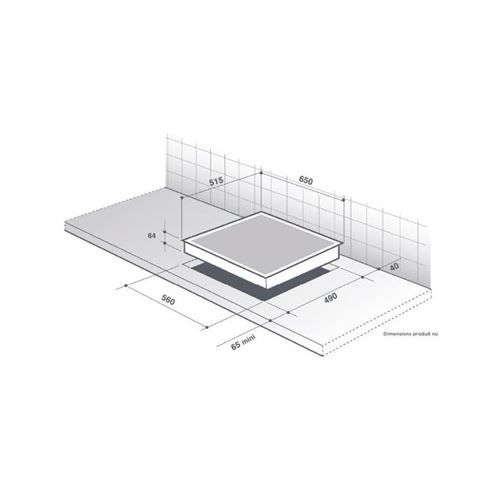 Table De Cuisson Induction 65cm 4 Feux 7400w - Dti1043b