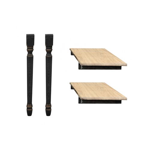 Table Ronde 6 Pieds Tournés 115 Cm + 3 Rallonges Bois - Victoria