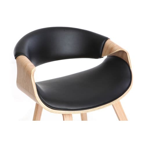 Chaise Design Noir Et Bois Clair Aramis