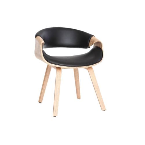 Chaise Design Noir Et Bois Clair Aramis