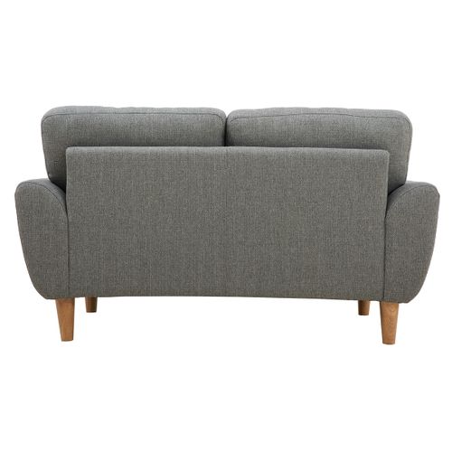 Canapé Scandinave 2 Places En Tissu Gris Et Bois Clair Alice