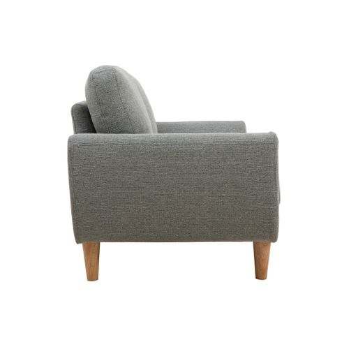 Canapé Scandinave 2 Places En Tissu Gris Et Bois Clair Alice