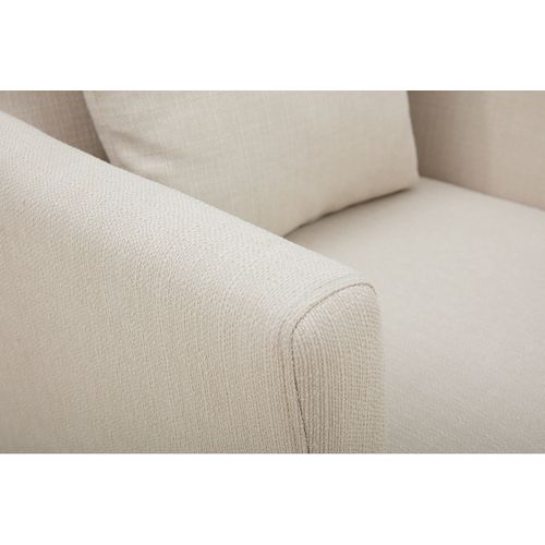 Fauteuil Scandinave Déhoussable En Tissu Beige Et Bois Clair Oslo