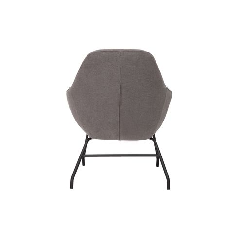 Fauteuil Design En Tissu Effet Velours Gris Et Métal Noir Mayne