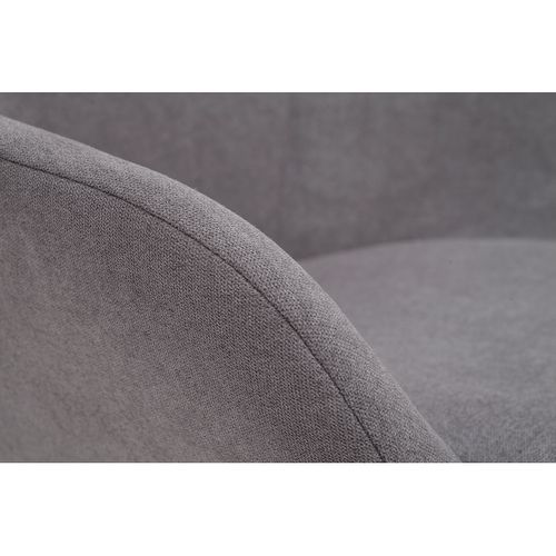 Fauteuil Design En Tissu Effet Velours Gris Et Métal Noir Mayne