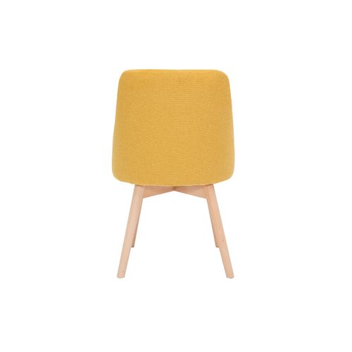 Chaises Scandinaves En Tissu Effet Velours Texturé Jaune Moutarde Et Bois Clair (lot De 2) Higgins