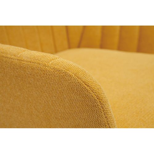 Fauteuil Design En Tissu Effet Velours Texturé Jaune Moutarde Et Métal Noir Gaston