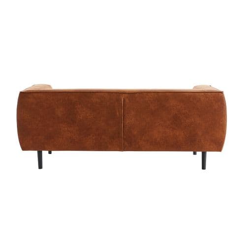 Canapé Design 2-3 Places En Cuir Aspect Vieilli Marron Cognac Morris