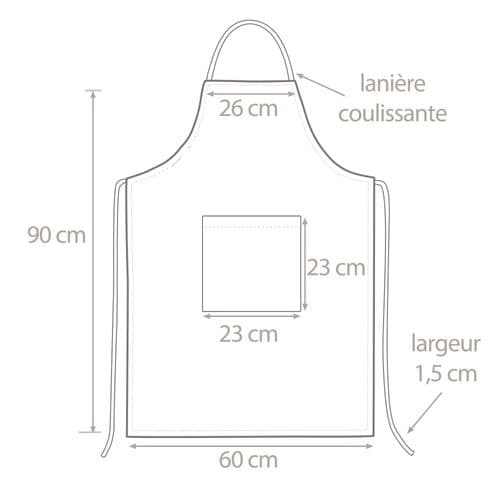 Tablier De Cuisine 60x90 Cm Toile Coton Pure Kitchen Apron Bleu