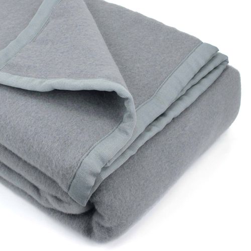 Couverture 180x240 Cm Pure Laine Vierge Lambswool 360 G/m² Victoria Gris Graphite