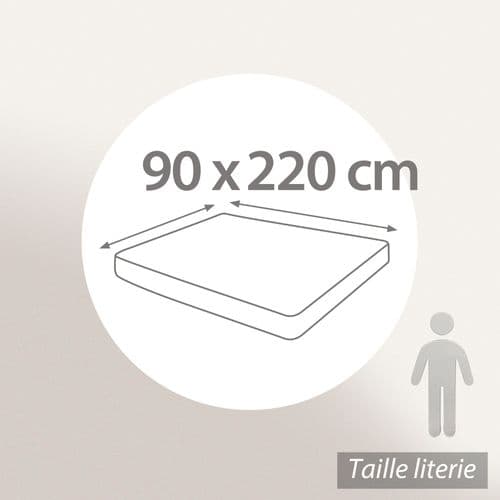 Protège Matelas 90x220 Cm Achua Molleton Coton 400g/m2 Bonnet 50cm