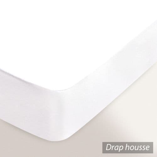 Protège Matelas 90x220 Cm Achua Molleton Coton 400g/m2 Bonnet 50cm