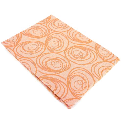 Nappe Ronde 180 Cm Jacquard Coton Spirale Orange Papaye