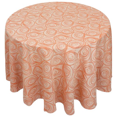 Nappe Ronde 180 Cm Jacquard Coton Spirale Orange Papaye