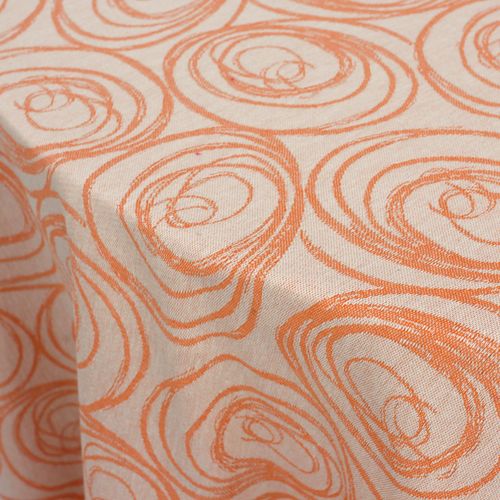 Nappe Ronde 180 Cm Jacquard Coton Spirale Orange Papaye