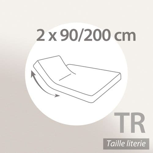 Drap Housse Relaxation Uni 2x90x200 Cm Coton Alto Bleu Jean Tr Tête Relevable