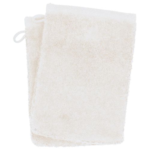 Lot De 2 Gants De Toilette 16x21 Cm Softy Ivoire