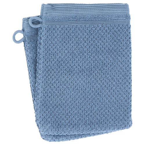 Lot De 2 Gants De Toilette 16x21 Cm Dune Bleu Mer