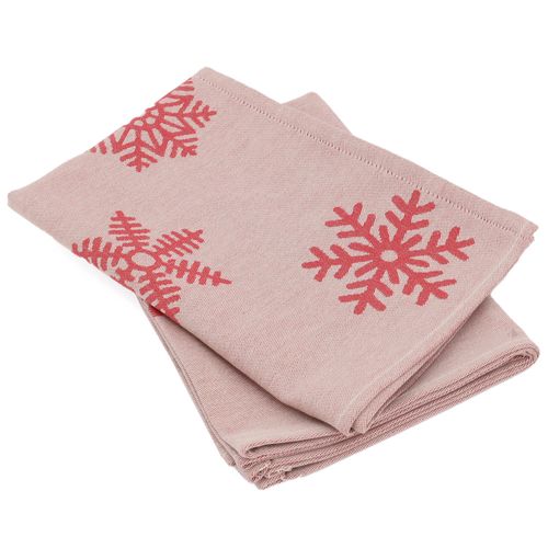 Lot De 2 Torchons De Cuisine Toile 50x70 Cm Coton Ice Rouge